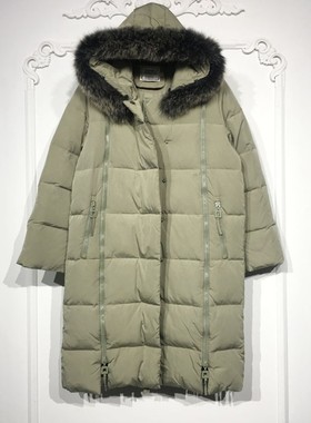 潮系列 8282S107 时尚真毛领羽绒服品牌女装折扣颦薪