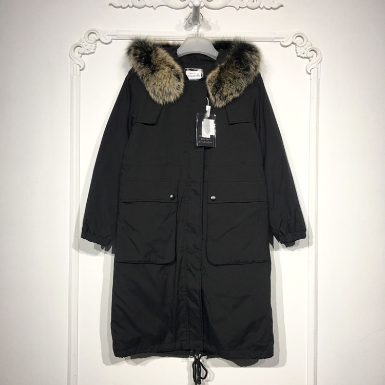 潮系列 8280S159 时尚真毛领羽绒服品牌女装折扣颦薪