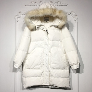 真毛领羽绒服品牌女装 时尚 折扣颦薪 8279S053 潮系列