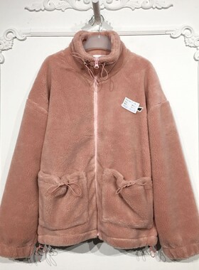 潮系列 8028S165 时尚短款颗粒绒毛呢外套品牌女装折扣颦薪