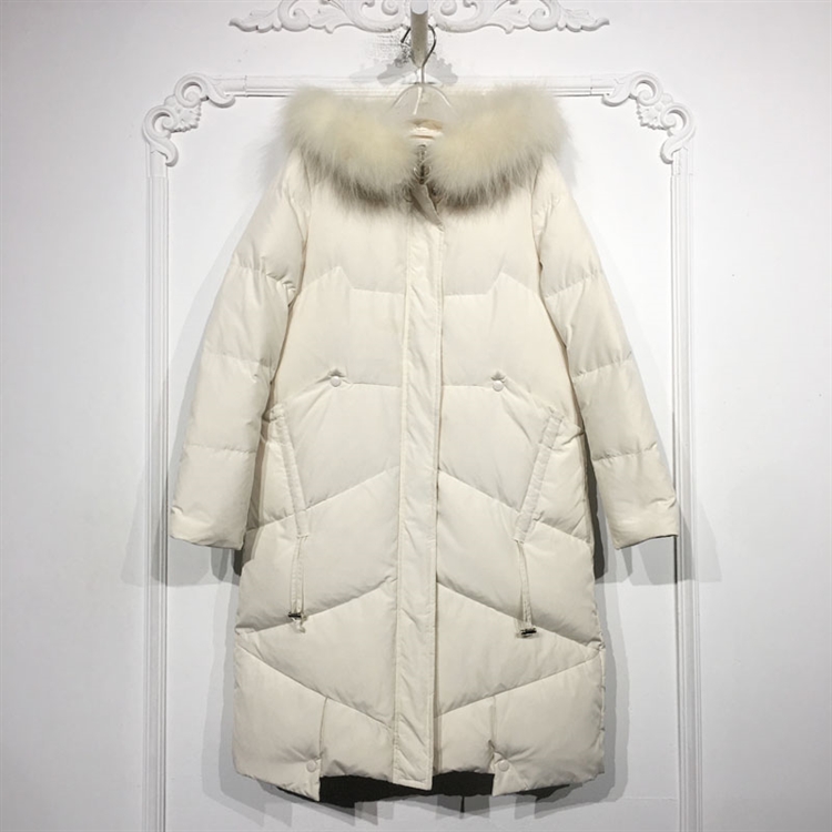 N系列 8129S029 时尚真毛领长款羽绒服品牌女装折扣颦薪