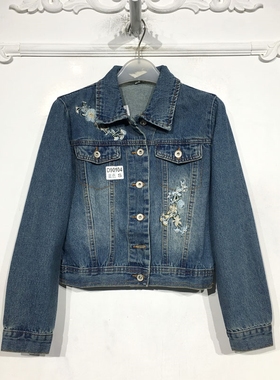 乔系列 D90104 时尚牛仔短外套品牌女装折扣靓