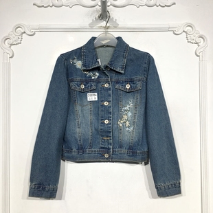乔系列 D90104 时尚牛仔短外套品牌女装折扣靓