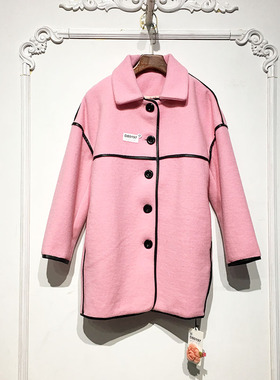 乔系列 D80197 时尚毛呢外套品牌女装折扣颦薪散