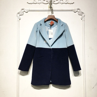 毛呢外套品牌女装 乔系列 长款 时尚 折扣颦搽 D80193