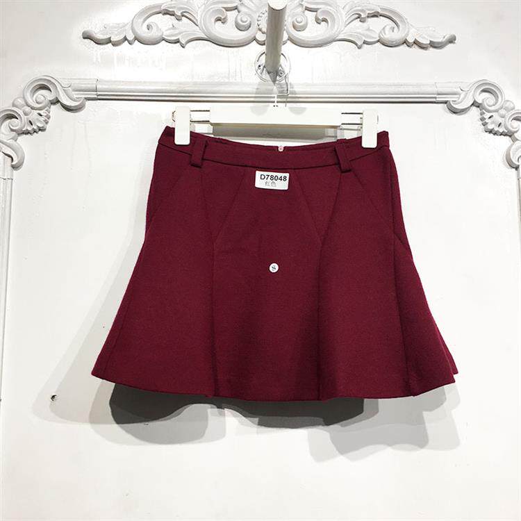 贝QN系列 D78048 时尚毛呢短裙品牌女装折扣颦薪