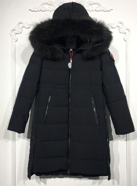 欧系列 8129S014 时尚真毛领长款羽绒服品牌女装折扣颦薪