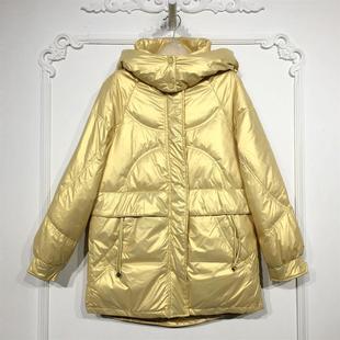 羽绒服品牌女装 潮系列 长款 时尚 折扣颦薪 D94890
