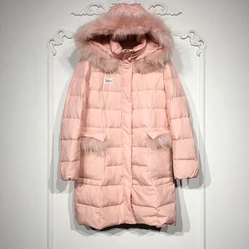 洛K系列 8274S129 时尚真毛领羽绒服品牌女装折扣颦薪