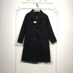 毛呢外套品牌女装 乔系列 长款 时尚 折扣颦薪 D85309