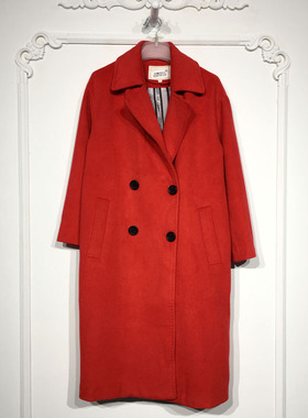 潮系列 8247S122 时尚毛呢外套品牌女装折扣颦薪