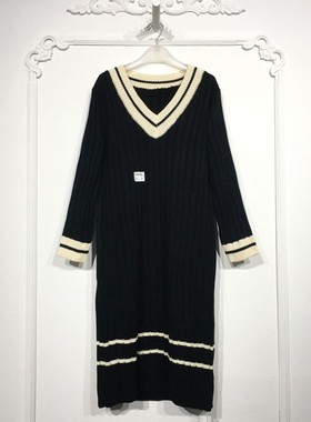 乔系列 D96962 时尚针织连衣裙品牌女装折扣颦薪