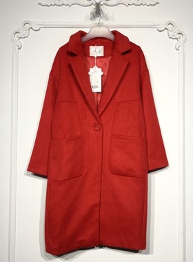 潮系列 8278S145 时尚毛呢外套品牌女装折扣颦薪