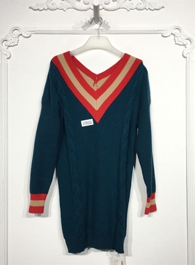 乔系列 8137S256 时尚针织连衣裙品牌女装折扣颦薪