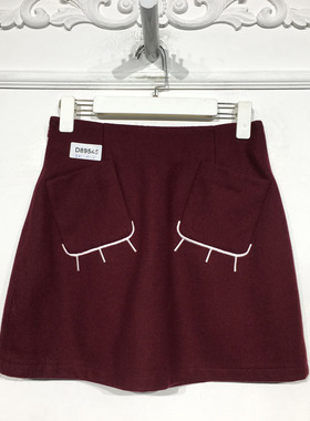 M.L系列 D89545 时尚毛呢短裙品牌女装折扣颦薪