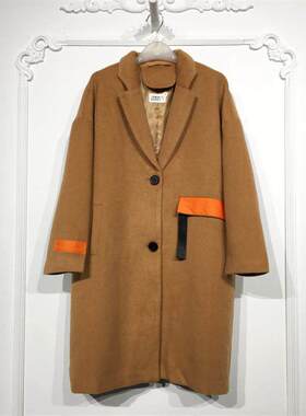 欧系列 8025S152 时尚长款毛呢外套品牌女装折扣颦薪