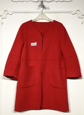 N系列 8246S225 时尚羊毛双面呢毛呢外套品牌女装折扣颦薪