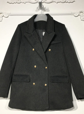 嘉M系列 PF12441 时尚毛呢外套品牌女装折扣馨薪