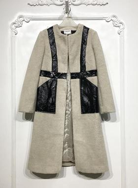 欧系列 D86260 时尚长款毛呢外套品牌女装折扣颦薪