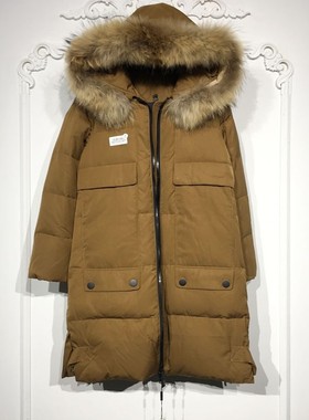 潮系列 8278S297 时尚真毛领羽绒服品牌女装折扣颦薪