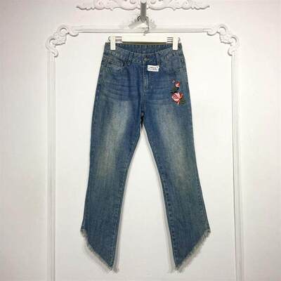 ANSYS系列 8101S080 时尚牛仔长裤品牌女装折扣颦薪