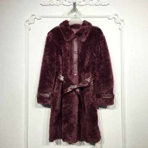 GP系列 8032S145 时尚颗粒皮毛一体外套品牌女装折扣颦薪