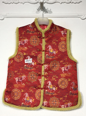 容系列 YB000734 时尚国风新中式夹棉马夹品牌女装折扣颦薪