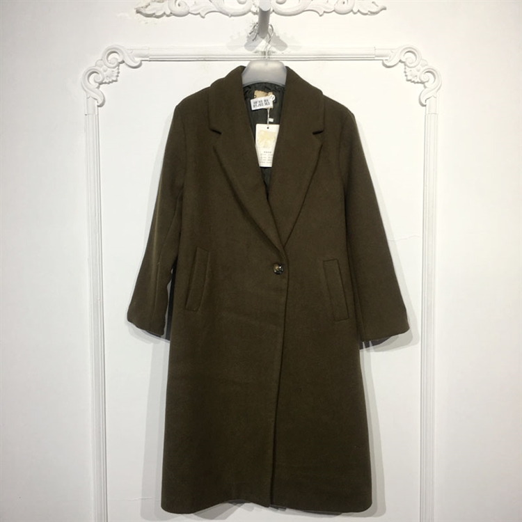 潮系列8126S063 时尚毛呢外套品牌女装折扣颦薪