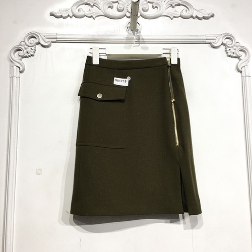 欧系列 D81215 时尚毛呢半身裙品牌女装折扣颦薪