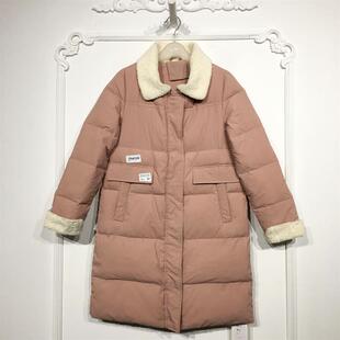羽绒服品牌女装 乔系列 长款 时尚 折扣颦薪 D94326