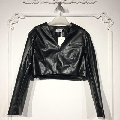 容系列 8327S151 时尚pu皮皮衣外套品牌女装折扣颦薪