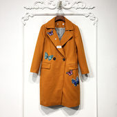 毛呢外套品牌女装 N系列 长款 时尚 折扣颦薪 D73765