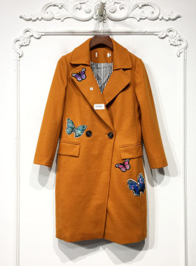 N系列 D73765 时尚长款毛呢外套品牌女装折扣颦薪啵