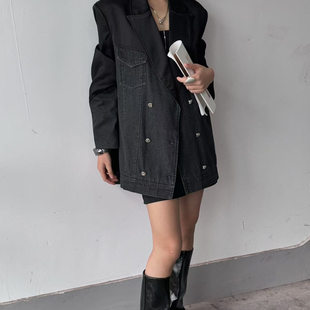 DENGDAHA上衣外套早春新款 拼接百搭显瘦T901 气质时尚