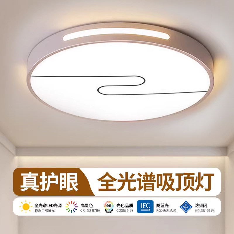 超亮吸顶灯主卧室儿童房间全光谱阳台客厅吊灯具现代简约大气中山