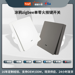 智能家居zigbee灯控智能开关app语音定时单零火按键开关