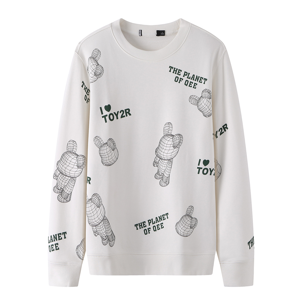 圆领印花海剪标长袖卫衣