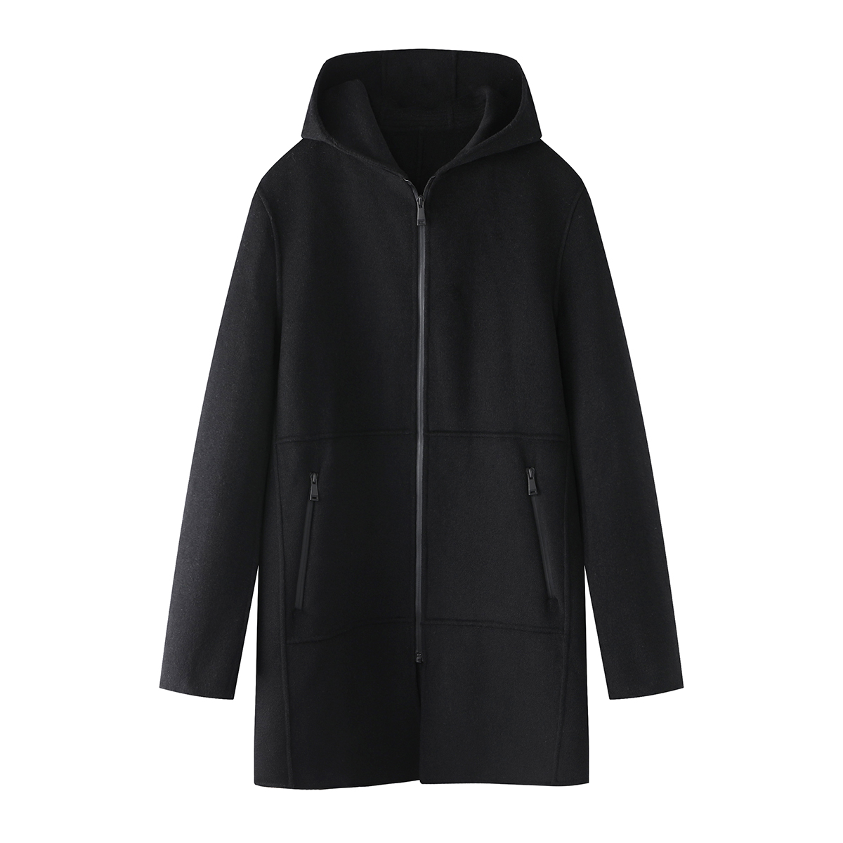 中长款双面呢大衣净色百搭