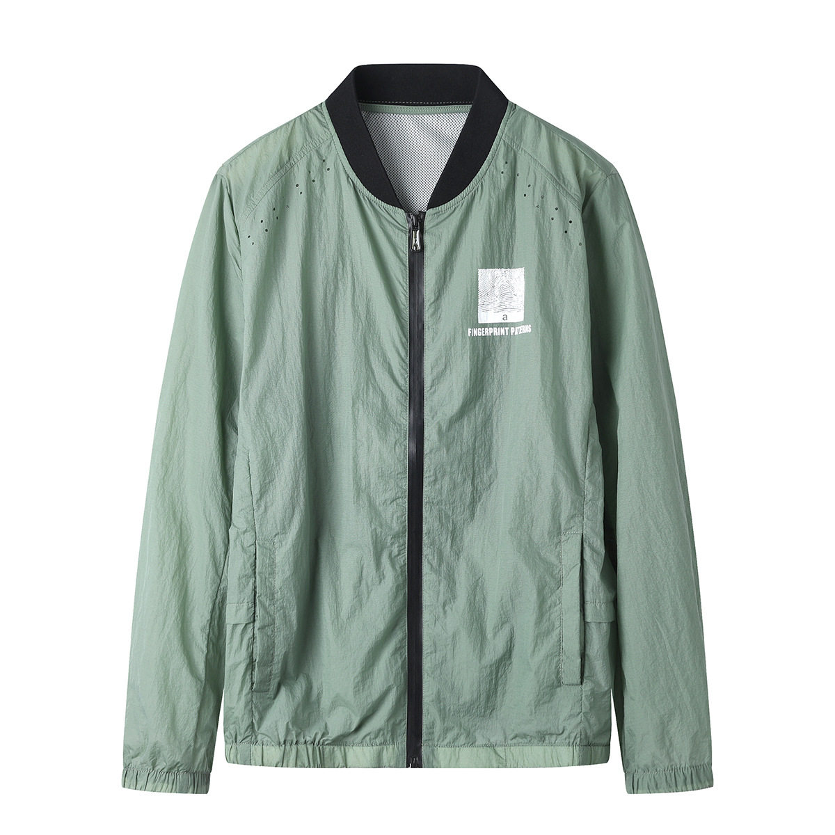 品牌撤柜剪牌男装 罗纹棒球领潮流印花镂空透气休闲防晒服皮肤衣,男装,夹克,淘宝优惠券,粉丝福利购,淘宝优惠卷