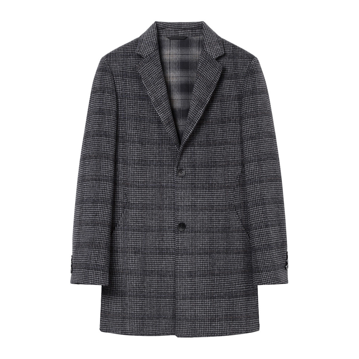 罗米欧男装秋冬季男士格纹西装领商务休闲中长款双面呢大衣012,男装,毛呢大衣,淘宝优惠券,粉丝福利购,淘宝优惠卷