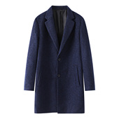 大牌撤柜jian标男装 剪牌清仓 羊毛呢大衣外套 西装 领单排扣中长款