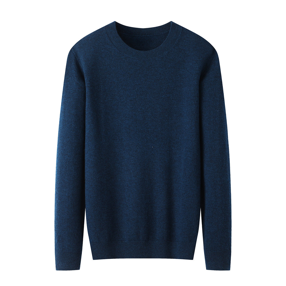 多色打底海剪标羊毛针织衫圆领