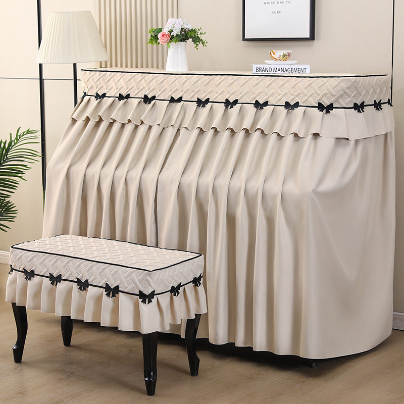 法式轻奢黑蝴蝶全包钢琴罩防尘罩加厚钢琴全套2026精致田园风琴罩