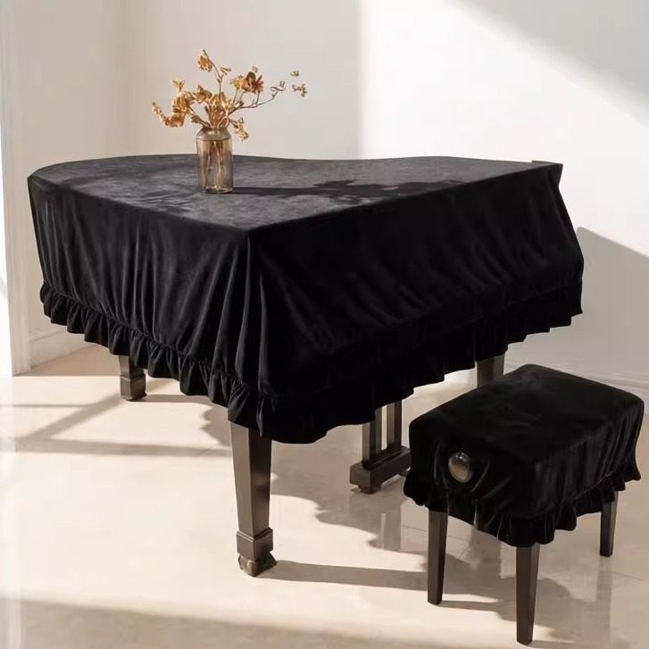 三角钢琴套加厚金丝绒布三角钢琴防尘罩钢琴全套钢琴盖灰保护琴布