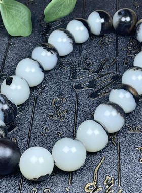 新疆和田玉三色手串颗颗聚宝盆手持俄籽料20MM圆珠羊脂级品质收藏