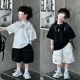 套装 短裤 2026新款 儿童夏季 男童夏装 T恤宽松工装 韩版 酷帅拉链短袖