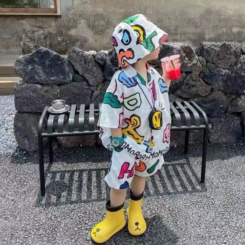 男童夏季套装2026新款沙滩薄款两件套儿童夏装衬衫男孩五分裤潮酷,童装/婴儿装/亲子装,套装,淘宝优惠券,粉丝福利购,淘宝优惠卷