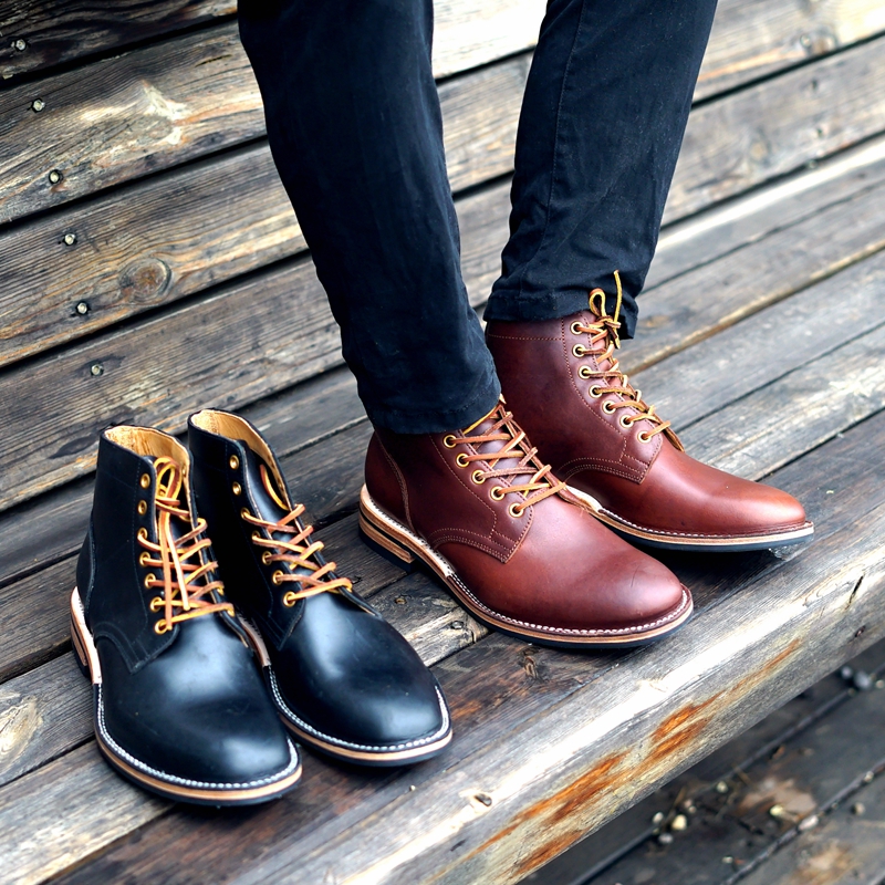 手工缝制复古加拿大军官靴