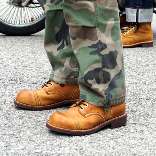 复古头层牛皮固特异工艺伞兵靴