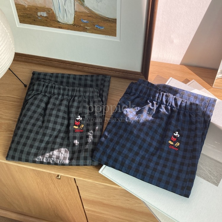 韩国代购大门格子米奇睡裤休闲